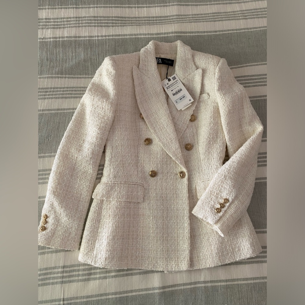 BNWT ZARA textured blazer sz XS